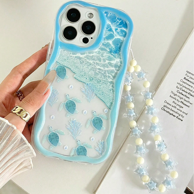 Phone Accessories Case - Fashion Wavy-edge Turtle Marine Elements Phone