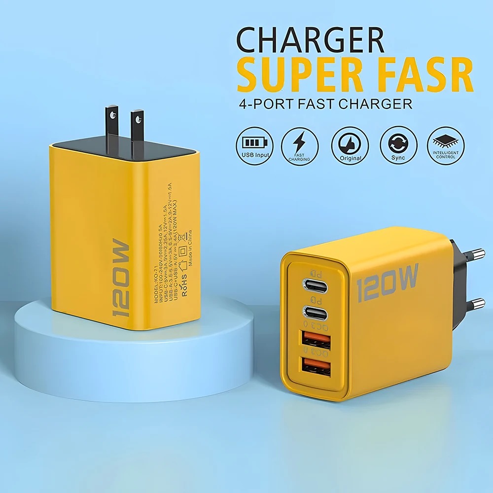 120W USB C PD Charger 4 Ports  - đánh giá và giá Phone Accessories Uk