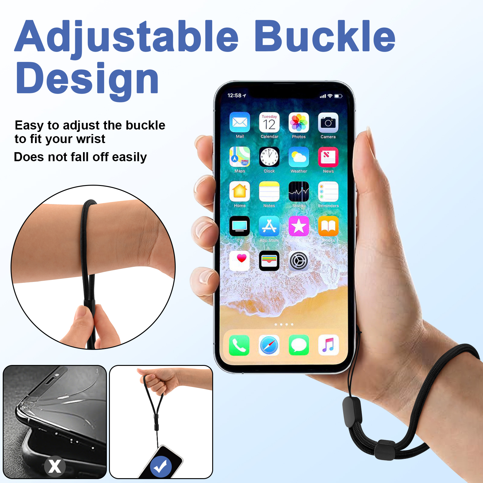6Pcs/lot Hand Wrist Strap Lany - đánh giá và giá Phone Accessories Case