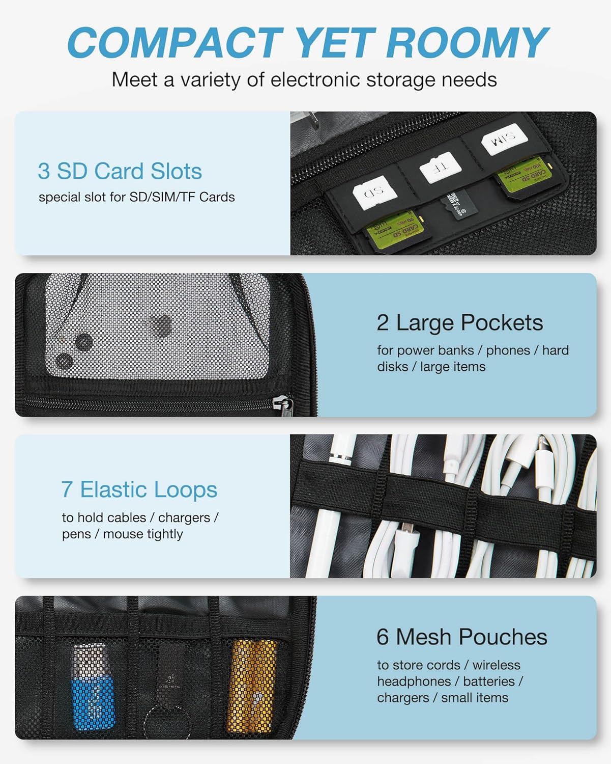 Large Electronics Travel Organ - đánh giá và giá Phone Accessories Case