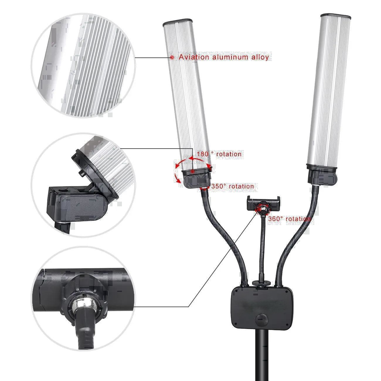 45W Double Arm Fill Ring Light - đánh giá và giá Led Strip Selfie