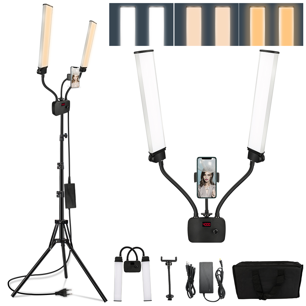 Double Arms LED Fill Photo Stu - đánh giá và giá Led Strip Selfie
