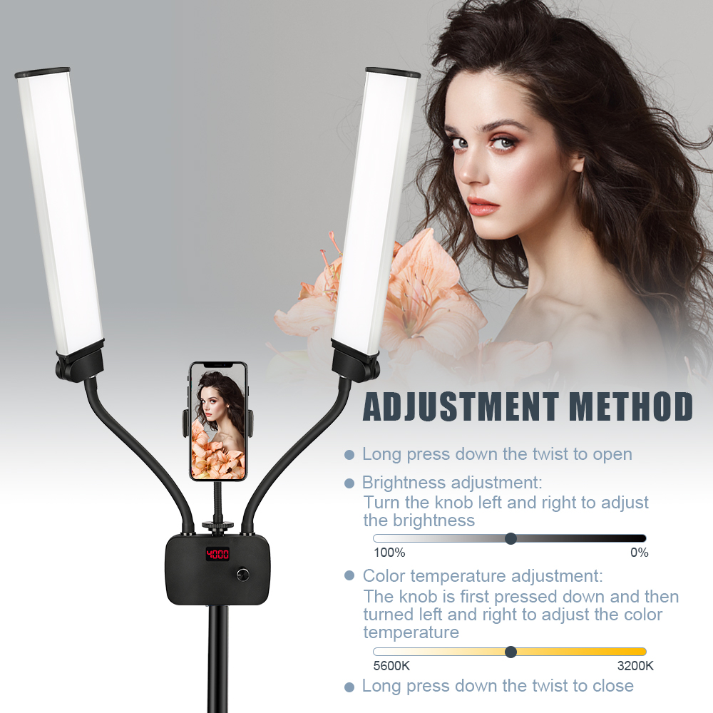Double Arms LED Fill Photo Stu - đánh giá và giá Led Strip Selfie