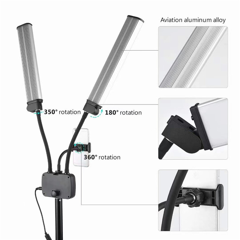 45W LED Video Light Double Arm - đánh giá và giá Led Strip Selfie